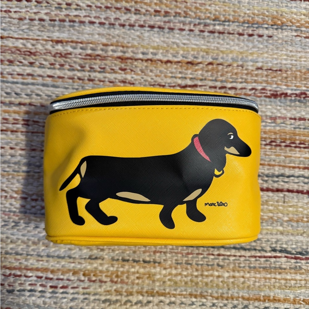 Marc Tetro Yellow Dachshund Cosmetic Bag